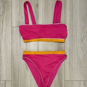 La Vie en Rose Pink and Orange Women's Bikini Set